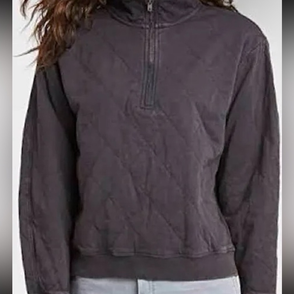 Universal Thread Quilted Half-Zip Sweatshirt - Da… - image 1